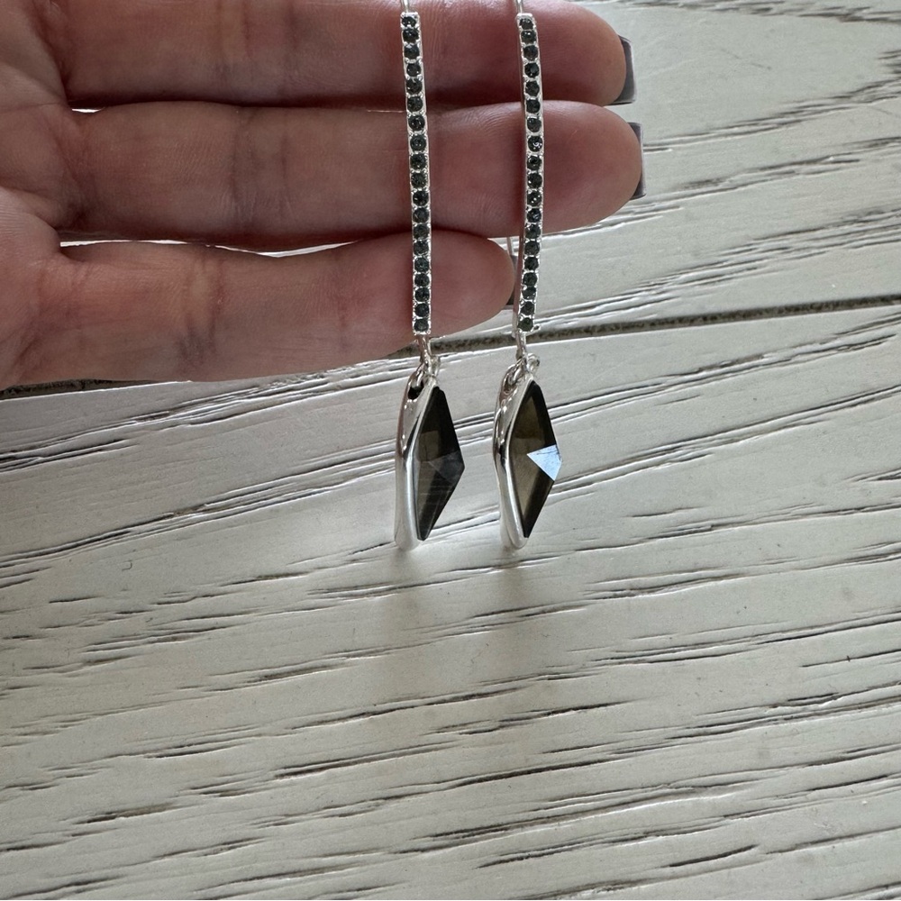 Soho Silver and Black Geometric Earrings